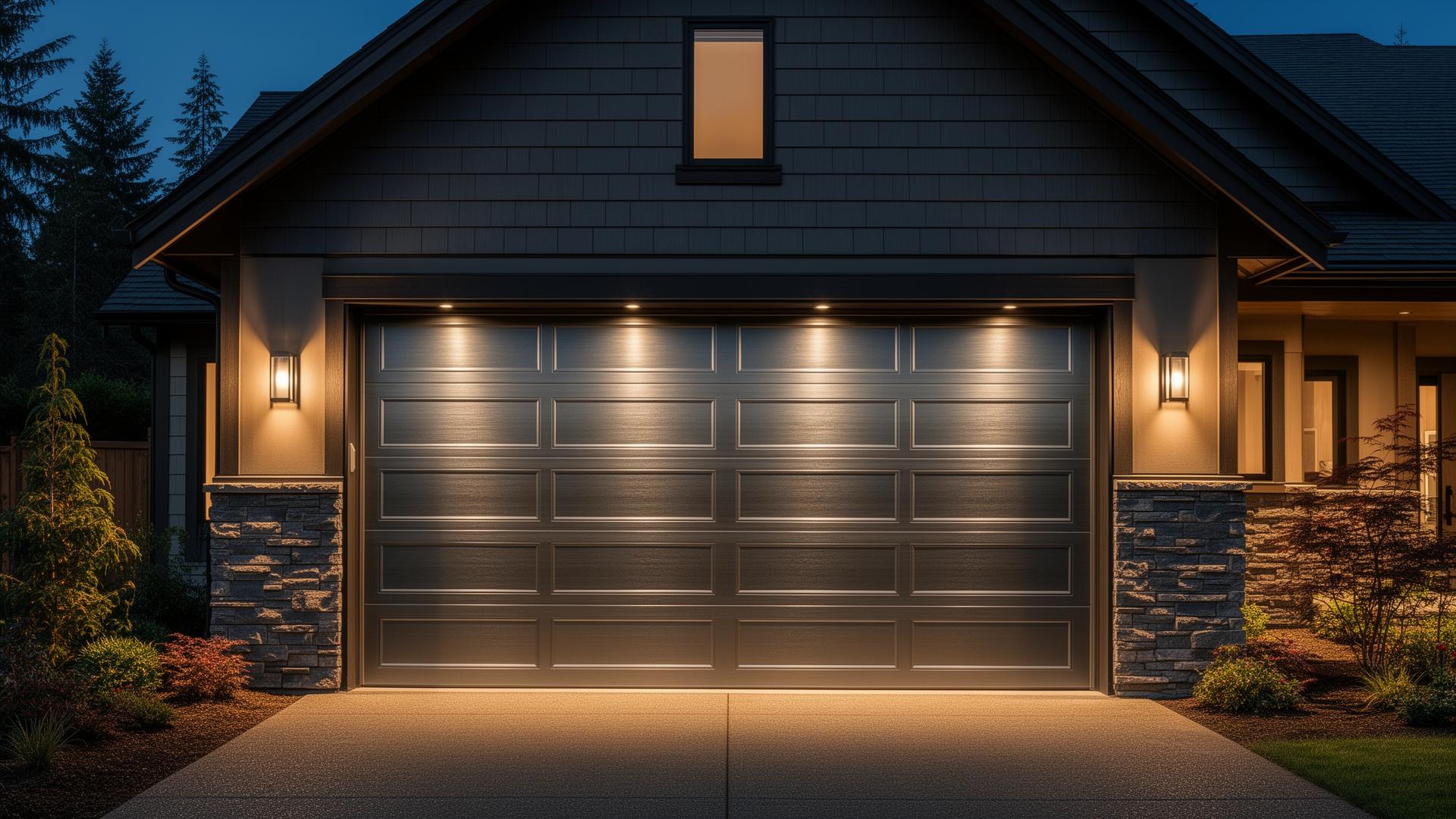 Premium steel garage door installation on modern Eugene Oregon home